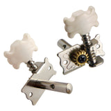 Maxbell 6 Pieces Zinc Alloy Open Tuning Pegs Tuners Machine Heads 3L 3R for Electric Guitar Parts Silver