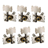 Maxbell 6 Pieces Zinc Alloy Open Tuning Pegs Tuners Machine Heads 3L 3R for Electric Guitar Parts Silver