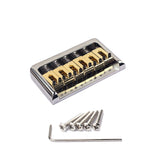 Maxbell 1 Set 6 String Guitar Fixed Bridge Saddle for Electric/Cigar Box Guitar Replacement Parts Chrome