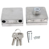 Maxbell Stainless Steel Double Glass Door Sliding Door Lock No Punching, Easy to Install, 10mm-12mm
