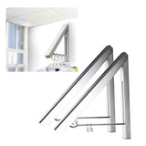 Maxbell Folding Clothes Hanger Wall Mounted Indoor Outdoor Aluminum Alloy Clothes Rack Holder Slim Design for Bedroom, Bathroom, Balcony