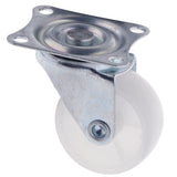 Maxbell Universal Rotating Wheels 1.5'' Furniture Wheels White Wheels PP Nylon Double Roller Wheel for Wheelchair Platform