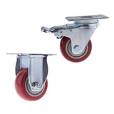 Maxbell Trolley Furniture Rubber Wheel Fixed Top Plate Caster - 3 Inch