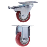 Maxbell Trolley Furniture Rubber Wheel Fixed Top Plate Caster - 3 Inch
