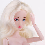 Maxbell 1/6 BJD Female Nude Body 14 Jointed Girl Doll with Head DIY Replacements Supplies (Light Golden Hair)