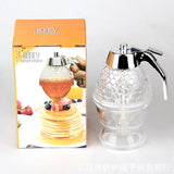 Maxbell 1pc Bee Hive Honey Syrup Dispenser Pot Jar 200ml Bee Hive with Trigger Stand