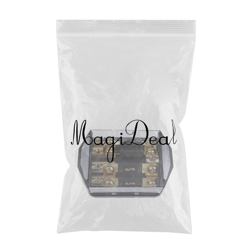 Maxbell Universal 100A 4 Way Car Audio Fuse Block Distribution Holder Gold Plate