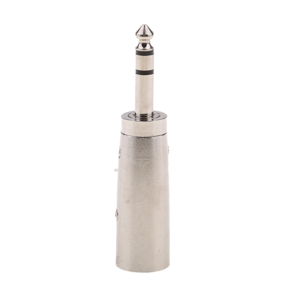 Maxbell XLR Male to 1/4" 6.35mm Male Jack Socket Audio Adapter Gender Changer Coupler Silver