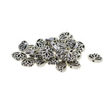 Maxbell LOT 30Pcs MINI Tibetan Silver Spacer Beads, Hollow Out Yoga Lotus Shape Loose Beads Charms for DIY Earrings, Bracelets, Necklaces (16 x 13 x 4 mm)