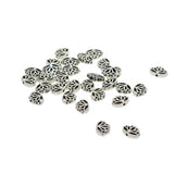 Maxbell LOT 30Pcs MINI Tibetan Silver Spacer Beads, Hollow Out Yoga Lotus Shape Loose Beads Charms for DIY Earrings, Bracelets, Necklaces (16 x 13 x 4 mm)