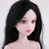 Maxbell 1/4 BJD Female Doll Big Bust Body Girl Model with Black Straight Hair DIY Body Parts High Quality Plastic Toy