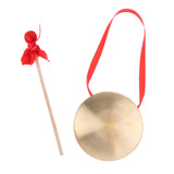 Maxbell 1 Set Copper Cymbal Chinese Gong with Mallet Traditional Instrument Toys