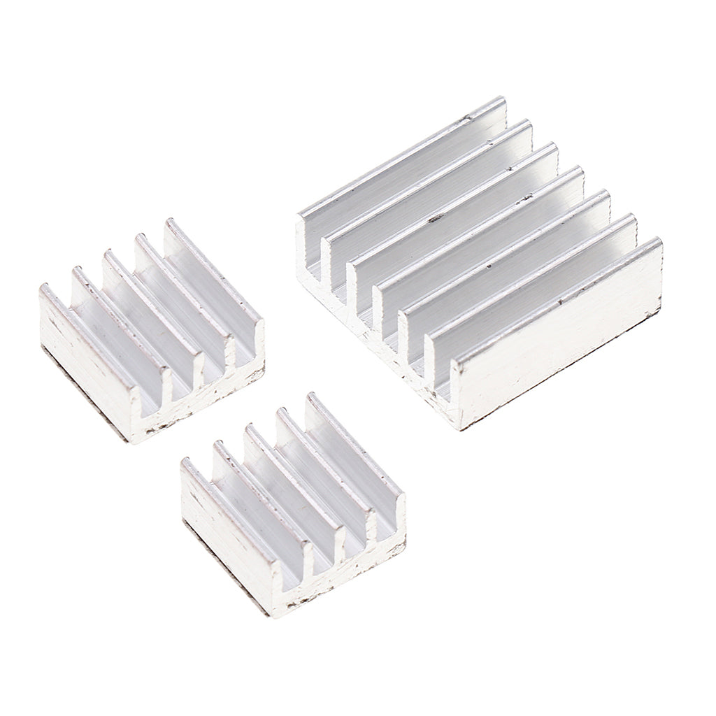 Maxbell 3Pcs Aluminum Heatsink Cooler Fins Adhesive Kit for Cooling Raspberry Pi