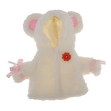 Maxbell Comfortable White Plush Clothes for Mellchan Baby Doll 9-11inch Girl Doll Cartoon Animal Ears Hat Jacket Coat