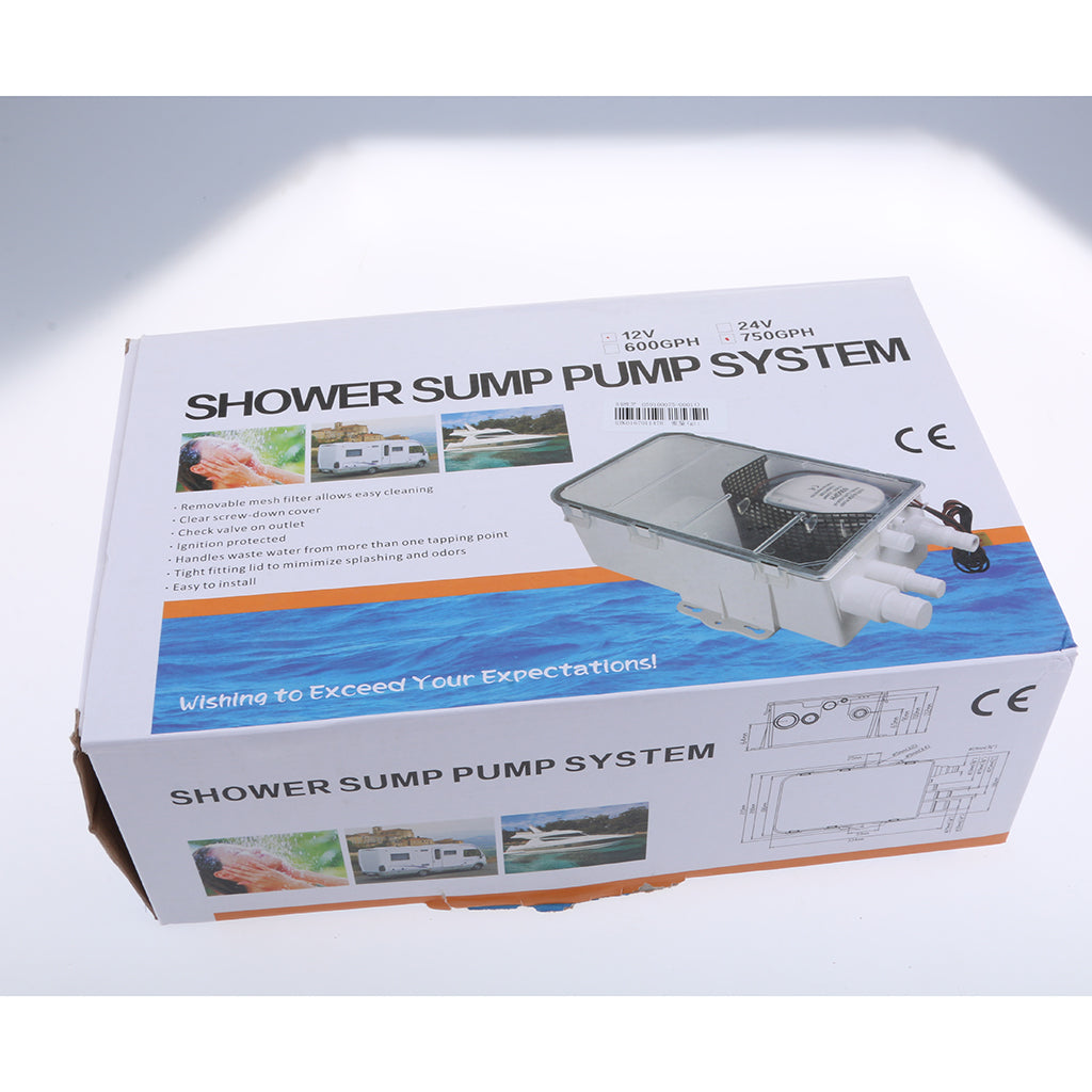 ⚡️Buy Maxbell Boat Marine Automatic Shower Sump Pump System 600 GPH 12V