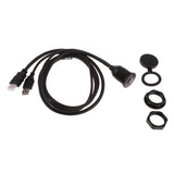 Maxbell 1M (3ft) USB 2.0 & HDMI Male to USB 2.0 & HDMI Female Extension Dash Panel Flush Mount Cable for Car Truck Boat Motorcycle