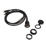 Maxbell 1M (3ft) USB 2.0 & HDMI Male to USB 2.0 & HDMI Female Extension Dash Panel Flush Mount Cable for Car Truck Boat Motorcycle