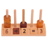 Maxbell 76 Pieces Wooden Montessori Mathematics Teaching Materials Arithmetic Add, Subtract, Multiply and Divide Learning Kids Math Educational Toy