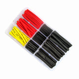 Maxbell 140PCS Polyolefin 2:1 Heat Shrink Tubing Electrical Wire Cable Wrap Sleeving Assortment Insulation Tube With Clear Plastic Box Black / Red / Yellow