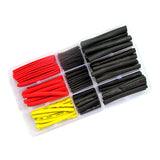 Maxbell 140PCS Polyolefin 2:1 Heat Shrink Tubing Electrical Wire Cable Wrap Sleeving Assortment Insulation Tube With Clear Plastic Box Black / Red / Yellow