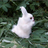 Maxbell White Simulated Rabbit Model Lifelike Fur Toy Home Decor Ornament