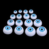 Maxbell 16 Pieces Plastic Half Round Eyes Blue Eyeballs For Doll Bear Toy Making