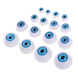 Maxbell 16 Pieces Plastic Half Round Eyes Blue Eyeballs For Doll Bear Toy Making