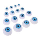 Maxbell 16 Pieces Plastic Half Round Eyes Blue Eyeballs For Doll Bear Toy Making