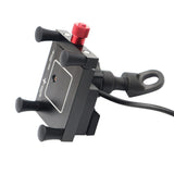 Maxbell Motorcycle Bike Phone Mount Holder With USB Charger Socket Adjustable Length