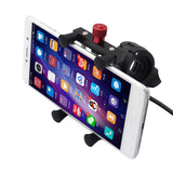 Maxbell Motorcycle Bike Phone Mount Holder With USB Charger Socket Adjustable Length