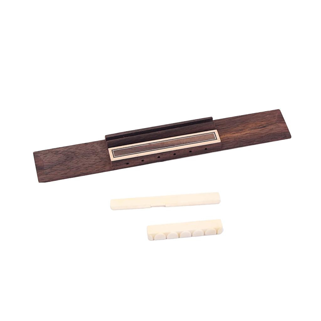 Maxbell 1 Set Guitar Bridge Endpin 2 Pieces of Classic Guitar Bridge Saddle Bone Nuts