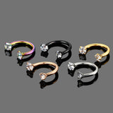 Maxbell 5pcs Stainless Steel Horseshoe Ring Nose Earring Eyebrow Piercing Jewelry