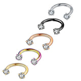 Maxbell 5pcs Stainless Steel Horseshoe Ring Nose Earring Eyebrow Piercing Jewelry