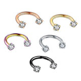 Maxbell 5pcs Stainless Steel Horseshoe Ring Nose Earring Eyebrow Piercing Jewelry