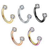 Maxbell 5pcs Stainless Steel Horseshoe Ring Nose Earring Eyebrow Piercing Jewelry