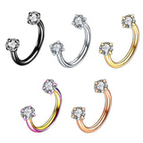 Maxbell 5pcs Stainless Steel Horseshoe Ring Nose Earring Eyebrow Piercing Jewelry