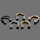 Maxbell 5pcs Stainless Steel Horseshoe Ring Nose Earring Eyebrow Piercing Jewelry