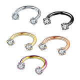 Maxbell 5pcs Stainless Steel Horseshoe Ring Nose Earring Eyebrow Piercing Jewelry