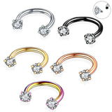 Maxbell 5pcs Stainless Steel Horseshoe Ring Nose Earring Eyebrow Piercing Jewelry