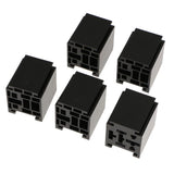 Maxbell 5Pcs 80A Relay Connector 5-Pin Mounting Socket + Terminals Base Holder SPST