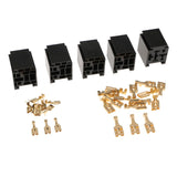 Maxbell 5Pcs 80A Relay Connector 5-Pin Mounting Socket + Terminals Base Holder SPST