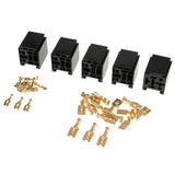 Maxbell 5Pcs 80A Relay Connector 5-Pin Mounting Socket + Terminals Base Holder SPST