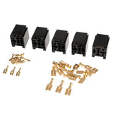 Maxbell 5Pcs 80A Relay Connector 5-Pin Mounting Socket + Terminals Base Holder SPST