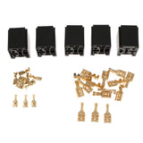 Maxbell 5Pcs 80A Relay Connector 5-Pin Mounting Socket + Terminals Base Holder SPST