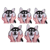 Maxbell 5 Pieces Iron-on Embroidery Patches Husky Sewing Applique for Jackets Dress Hat Vest Jeans Backpacks Clothes