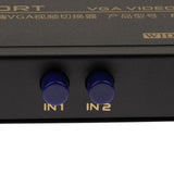 Maxbell 2 Port VGA Button Manual Switch Box 2 In 1 Out for Projector TV Monitor