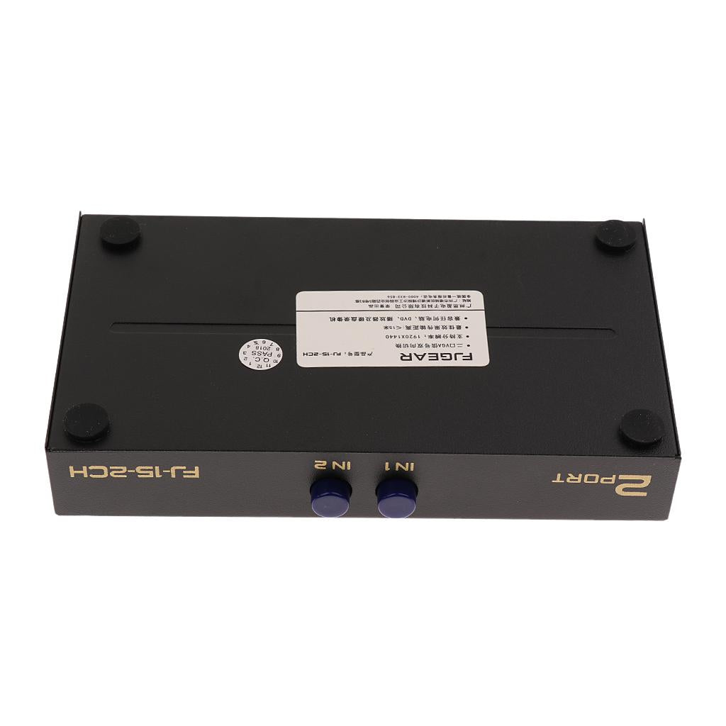 Maxbell 2 Port VGA Button Manual Switch Box 2 In 1 Out for Projector TV Monitor