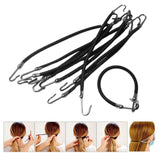 Maxbell 10Pcs Ponytail Hooks Holder Bungee Bands Hair Ropes Cord Elastic Clips Black - Aladdin Shoppers