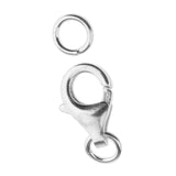 Maxbell 1pcs 925 Sterling Silver Lobster Clasp DIY Jewelry Finding Connectors 8mm