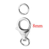 Maxbell 1pcs 925 Sterling Silver Lobster Clasp DIY Jewelry Finding Connectors 8mm